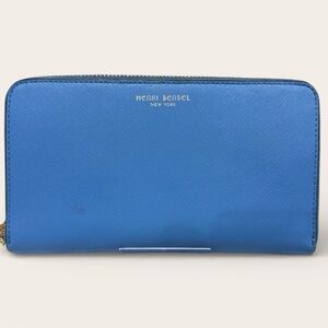 Henri Bendel Blue - New York Zip Around Wallet - EUC